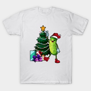 Cartoon Christmas cucumber T-Shirt